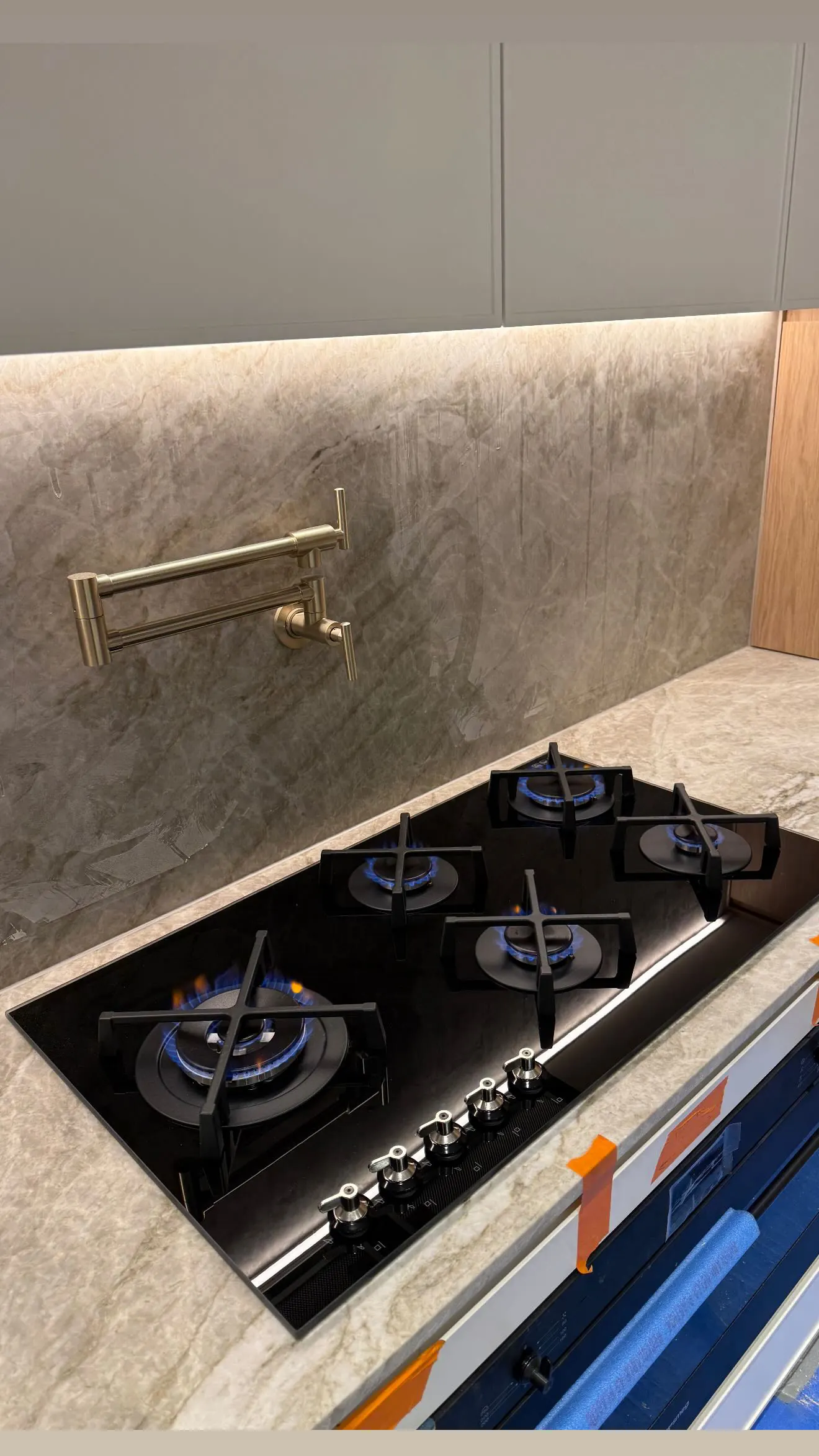 Gas cooktop installation by OPS licensed gasfitter in a Sydney kitchen