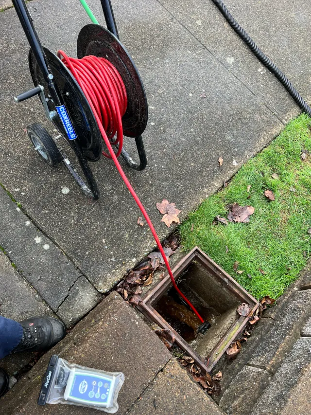 OPS CCTV drain camera inspection on a Concord property